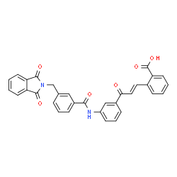 ChemSpider 2D Image | 2-{(1E)-3-[3-({3-[(1,3-Dioxo-1,3-dihydro-2H-isoindol-2-yl)methyl]benzoyl}amino)phenyl]-3-oxo-1-propen-1-yl}benzoic acid | C32H22N2O6
