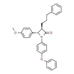 ChemSpider 2D Image | (3R,4S)-4-(4-Methoxyphenyl)-1-(4-phenoxyphenyl)-3-(3-phenylpropyl)-2-azetidinone | C31H29NO3