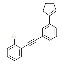 ChemSpider 2D Image | 1-Chloro-2-{[3-(1-cyclopenten-1-yl)phenyl]ethynyl}benzene | C19H15Cl