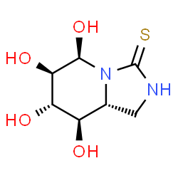 ChemSpider 2D Image | (5R,6R,7S,8R,8aR)-5,6,7,8-Tetrahydroxyhexahydroimidazo[1,5-a]pyridine-3(2H)-thione | C7H12N2O4S