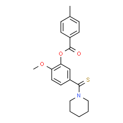 ChemSpider 2D Image | 2-Methoxy-5-(piperidin-1-ylcarbothioyl)phenyl 4-methylbenzoate | C21H23NO3S