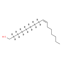 ChemSpider 2D Image | (9Z)-(2,2,3,3,4,4,5,5,6,6,7,7,8,8-~2~H_14_)-9-Hexadecen-1-ol | C16H18D14O