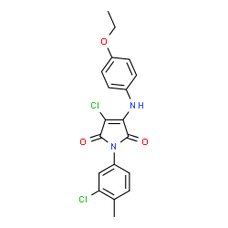 ChemSpider 2D Image | 3-Chloro-1-(3-chloro-4-methylphenyl)-4-[(4-ethoxyphenyl)amino]-1H-pyrrole-2,5-dione | C19H16Cl2N2O3