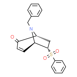 ChemSpider 2D Image | (1R,5R,6S)-8-Benzyl-6-(phenylsulfonyl)-8-azabicyclo[3.2.1]oct-3-en-2-one | C20H19NO3S