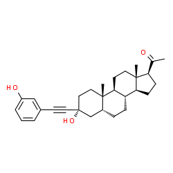 ChemSpider 2D Image | (3alpha,5beta)-3-Hydroxy-3-[(3-hydroxyphenyl)ethynyl]pregnan-20-one | C29H38O3