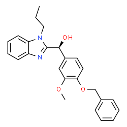 ChemSpider 2D Image | (S)-(4-benzyloxy-3-methoxy-phenyl)-(1-propylbenzimidazol-2-yl)methanol | C25H26N2O3