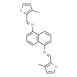 ChemSpider 2D Image | N,N'-Bis[(E)-(3-methyl-2-thienyl)methylene]naphthalene-1,5-diamine | C22H18N2S2