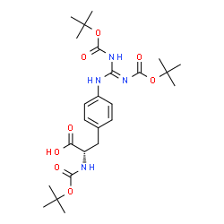 ChemSpider 2D Image | 4-(N',N''-Bis{[(2-methyl-2-propanyl)oxy]carbonyl}carbamimidamido)-N-{[(2-methyl-2-propanyl)oxy]carbonyl}-L-phenylalanine | C25H38N4O8
