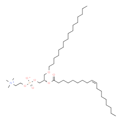 ChemSpider 2D Image | (2S)-3-(Hexadecyloxy)-2-[(9Z)-9-octadecenoyloxy]propyl 2-(trimethylammonio)ethyl phosphate | C42H84NO7P