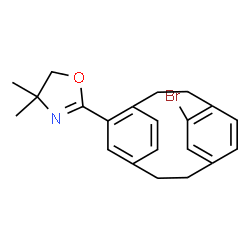 ChemSpider 2D Image | 2-[12-Bromotricyclo[8.2.2.2~4,7~]hexadeca-1(12),4,6,10,13,15-hexaen-5-yl]-4,4-dimethyl-4,5-dihydro-1,3-oxazole | C21H22BrNO