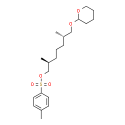 ChemSpider 2D Image | (2S,6S)-2,6-Dimethyl-7-(tetrahydro-2H-pyran-2-yloxy)heptyl 4-methylbenzenesulfonate | C21H34O5S