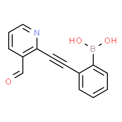 ChemSpider 2D Image | {2-[(3-Formyl-2-pyridinyl)ethynyl]phenyl}boronic acid | C14H10BNO3