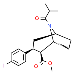 ChemSpider 2D Image | Methyl (1R,2S,3S,5S)-3-(4-iodophenyl)-8-isobutyryl-8-azabicyclo[3.2.1]octane-2-carboxylate | C19H24INO3