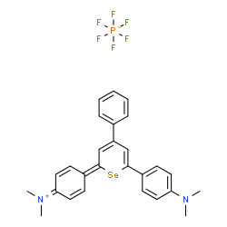 ChemSpider 2D Image | 4-{6-[4-(Dimethylamino)phenyl]-4-phenyl-2H-selenopyran-2-ylidene}-N,N-dimethyl-2,5-cyclohexadien-1-iminium hexafluorophosphate | C27H27F6N2PSe