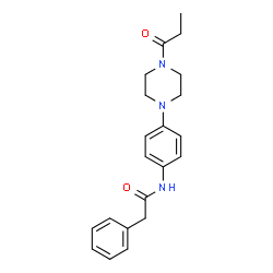 ChemSpider 2D Image | 2-Phenyl-N-[4-(4-propionyl-1-piperazinyl)phenyl]acetamide | C21H25N3O2
