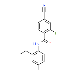 ChemSpider 2D Image | 4-Cyano-N-(2-ethyl-4-iodophenyl)-2-fluorobenzamide | C16H12FIN2O