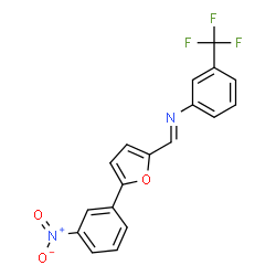 ChemSpider 2D Image | [5-(3-Nitro-phenyl)-furan-2-ylmethylene]-(3-trifluoromethyl-phenyl)-amine | C18H11F3N2O3