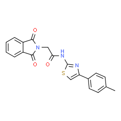ChemSpider 2D Image | 2-(1,3-Dioxo-1,3-dihydro-2H-isoindol-2-yl)-N-[4-(4-methylphenyl)-1,3-thiazol-2-yl]acetamide | C20H15N3O3S