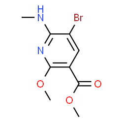 ChemSpider 2D Image | Methyl 5-bromo-2-methoxy-6-(methylamino)nicotinate | C9H11BrN2O3