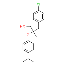 ChemSpider 2D Image | 3-(4-Chlorophenyl)-2-(4-isopropylphenoxy)-2-methyl-1-propanol | C19H23ClO2