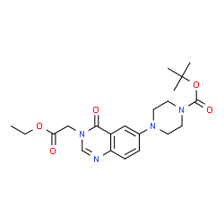 ChemSpider 2D Image | 1-N-Boc-4-(3-Ethoxycarbonylmethyl-4-oxo-3,4-dihydro-quinazolin-6-yl)piperazine | C21H28N4O5