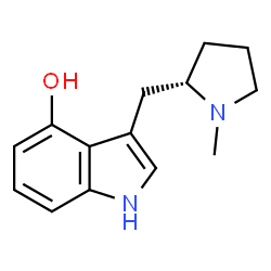 ChemSpider 2D Image | 3-{[(2S)-1-Methyl-2-pyrrolidinyl]methyl}-1H-indol-4-ol | C14H18N2O