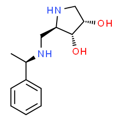 ChemSpider 2D Image | (2R,3R,4S)-2-({[(1R)-1-Phenylethyl]amino}methyl)-3,4-pyrrolidinediol | C13H20N2O2