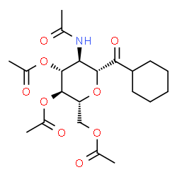 ChemSpider 2D Image | (6R)-3-Acetamido-6-(acetoxymethyl)-4,5-di-O-acetyl-2,6-anhydro-1-cyclohexyl-3-deoxy-D-gulose | C21H31NO9