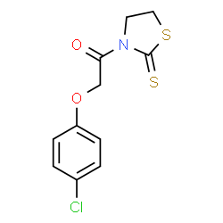 ChemSpider 2D Image | 2-(4-Chlorophenoxy)-1-(2-thioxo-3-thiazolidinyl)ethanone | C11H10ClNO2S2