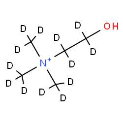 ChemSpider 2D Image | 2-Hydroxy-N,N,N-tris[(~2~H_3_)methyl](~2~H_4_)ethanaminium | C5HD13NO