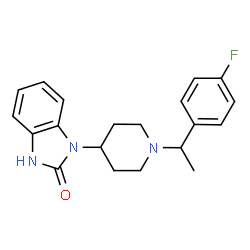 ChemSpider 2D Image | 1-{1-[1-(4-Fluorophenyl)ethyl]-4-piperidinyl}-1,3-dihydro-2H-benzimidazol-2-one | C20H22FN3O