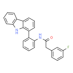ChemSpider 2D Image | N-[2-(9H-Carbazol-1-yl)phenyl]-2-(3-fluorophenyl)acetamide | C26H19FN2O