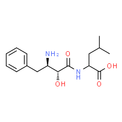 ChemSpider 2D Image | N-[(2R,3R)-3-Amino-2-hydroxy-4-phenylbutanoyl]leucine | C16H24N2O4
