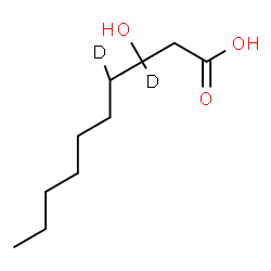 ChemSpider 2D Image | 3-Hydroxy(3,4-~2~H_2_)decanoic acid | C10H18D2O3