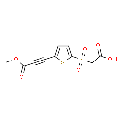 ChemSpider 2D Image | {[5-(3-Methoxy-3-oxo-1-propyn-1-yl)-2-thienyl]sulfonyl}acetic acid | C10H8O6S2