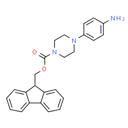 ChemSpider 2D Image | 9H-Fluoren-9-ylmethyl 4-(4-aminophenyl)-1-piperazinecarboxylate | C25H25N3O2
