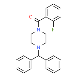 ChemSpider 2D Image | [4-(Diphenylmethyl)-1-piperazinyl](2-fluorophenyl)methanone | C24H23FN2O