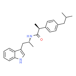 ChemSpider 2D Image | (2S)-N-[(2R)-1-(1H-Indol-3-yl)-2-propanyl]-2-(4-isobutylphenyl)propanamide | C24H30N2O