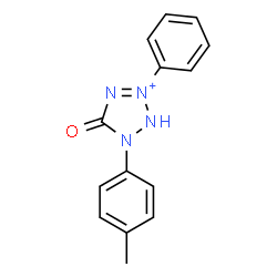 ChemSpider 2D Image | 1-(4-Methylphenyl)-5-oxo-3-phenyl-2,5-dihydro-1H-tetrazol-3-ium | C14H13N4O