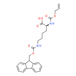 ChemSpider 2D Image | N~2~-[(Allyloxy)carbonyl]-N~6~-[(9H-fluoren-9-ylmethoxy)carbonyl]-L-lysine | C25H28N2O6