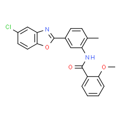 ChemSpider 2D Image | N-[5-(5-Chloro-1,3-benzoxazol-2-yl)-2-methylphenyl]-2-methoxybenzamide | C22H17ClN2O3