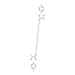 ChemSpider 2D Image | (3E,3'E)-3,3'-[(1E,16E)-1,16-Hexadecanediylidene]bis[4-methyl-1-(4-methylphenyl)-2,5-pyrrolidinedione] | C40H52N2O4