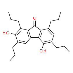 ChemSpider 2D Image | 2,5-Dihydroxy-1,3,6,8-tetrapropyl-9H-fluoren-9-one | C25H32O3