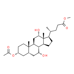 ChemSpider 2D Image | Methyl (3alpha,5beta,7alpha,12alpha)-3-acetoxy-7,12-dihydroxycholan-24-oate | C27H44O6