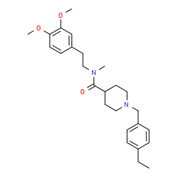 ChemSpider 2D Image | N-[2-(3,4-Dimethoxyphenyl)ethyl]-1-(4-ethylbenzyl)-N-methyl-4-piperidinecarboxamide | C26H36N2O3