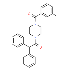 ChemSpider 2D Image | 1-[4-(3-Fluorobenzoyl)-1-piperazinyl]-2,2-diphenylethanone | C25H23FN2O2