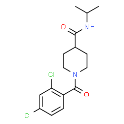 ChemSpider 2D Image | 1-(2,4-Dichlorobenzoyl)-N-isopropyl-4-piperidinecarboxamide | C16H20Cl2N2O2