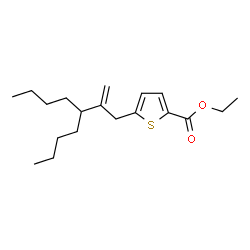 ChemSpider 2D Image | Ethyl 5-(3-butyl-2-methyleneheptyl)-2-thiophenecarboxylate | C19H30O2S