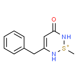 ChemSpider 2D Image | 5-Benzyl-1-methyl-3-oxo-3,6-dihydro-2H-1,2,6-thiadiazin-1-ium | C11H13N2OS