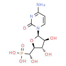 ChemSpider 2D Image | 4-Amino-1-[(5R)-5-C-phosphono-beta-D-arabinofuranosyl]-2(1H)-pyrimidinone | C9H14N3O8P